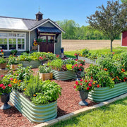 YoYoBloom 17" Tall 8' x 2' Metal Raised Garden Bed (9-in-1) | Upgrade 2.0 Knee-High Design - Vibrant orange image 1