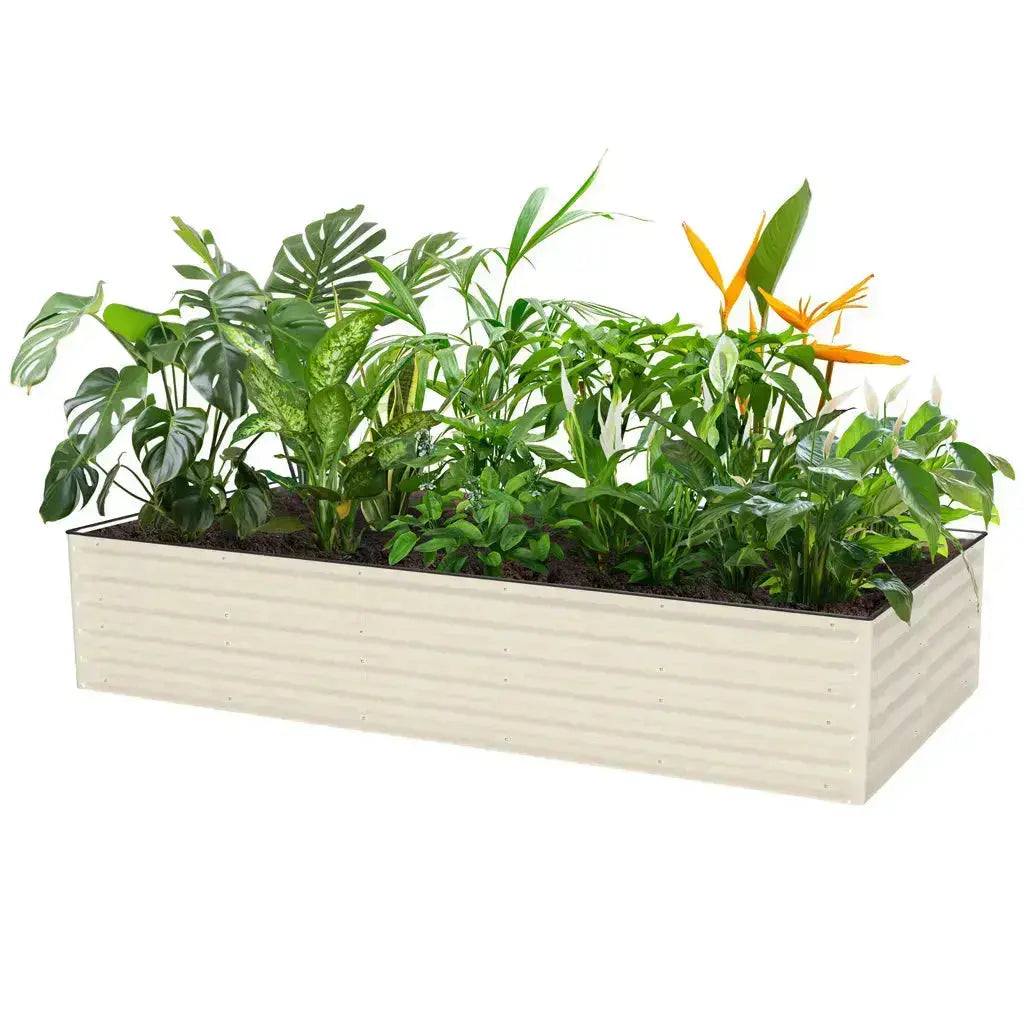 YoYoBloom 17" Tall 8' x 4' Rectangle Metal Raised Garden Bed (10-in-1) | Upgrade 2.0 Knee-High Design