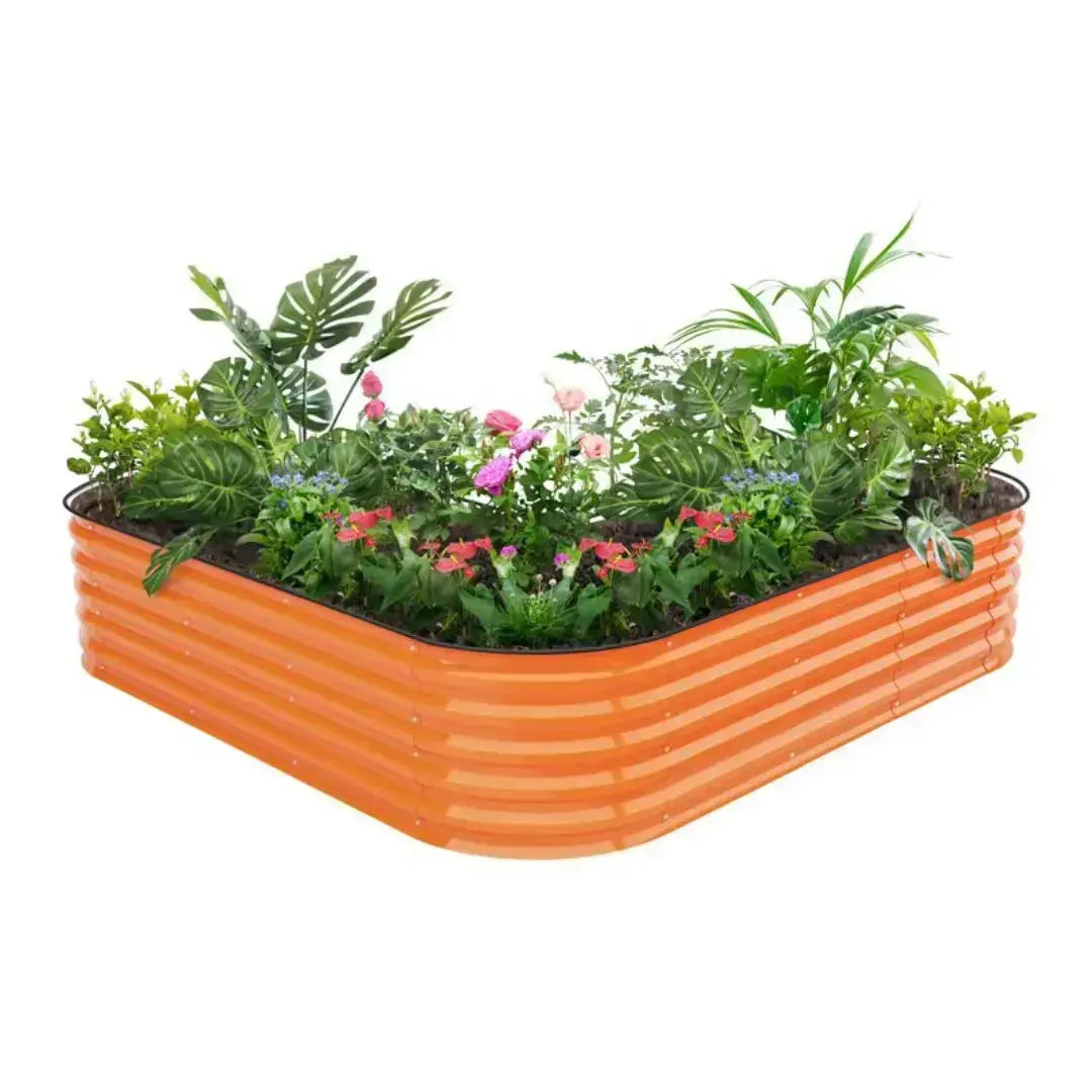 YoYoBloom 17" Tall L-Shaped Metal Raised Garden Bed| Upgrade 2.0 Knee-High Design