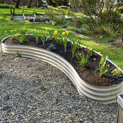 YoYoBloom 17" Tall New Moon Metal Raised Garden Bed | Knee-High Design - Oyster white, 3 Sets image 6