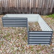 YoYoBloom 17" Tall L-Shape Rectangle Metal Raised Garden Bed | Upgrade 2.0 Knee-High Design image 6
