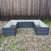 YoYoBloom 17" Tall U-Shape Rectangle Metal Raised Garden Bed | Upgrade 2.0 Knee-High Design - Slate grey image 5
