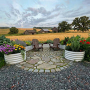 YoYoBloom 17" Tall Ring-Shape Metal Raised Garden Bed | Knee-High Design - Reseda green image 1