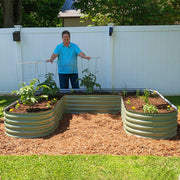 YoYoBloom 17" Tall U-Shape Large Size Metal Raised Garden Bed| Upgrade 2.0 Knee-High Design - Reseda green image 3