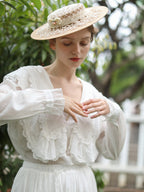 Lucy's Retro Floral Elegance Blouse