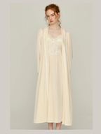 Ivory Whisper Lace Nightgown & Robe