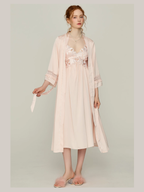 Rose Petal Bloom Lace Nightgown Set