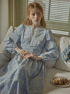 Enchanted Blue Embroidered Cotton Dress