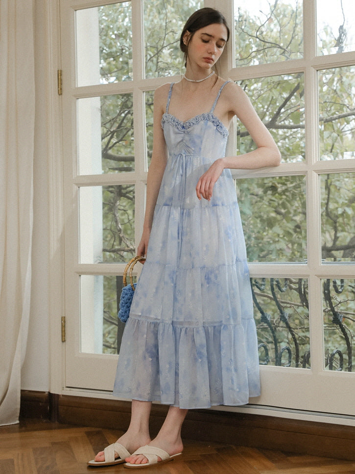 Liora's Forest Blue Summer Dress
