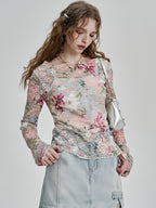 Ethereal Bloom Sheer Lace Top