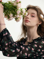 Midnight Rose Vintage Blouse