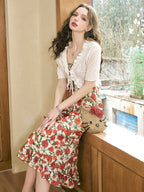 Ethereal Rose Garden Sheer Maxi Dress