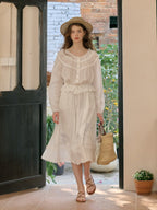 Cotton Vintage Embroidery Blouse & Skirt