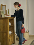 Velvet Elegance Vintage Blouse