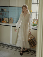 Vintage Lace Embroidered Long Dress