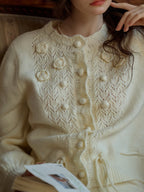 Rosette Bloom Knit Cardigan
