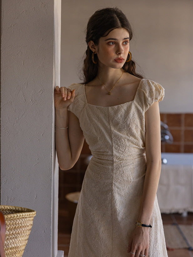 Floral Embroidered Cotton Dress