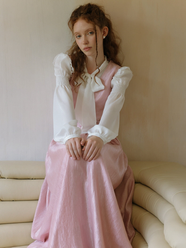 Elegant Ivory Bow Tie Blouse