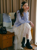 Ethereal Layered White Tulle Skirt