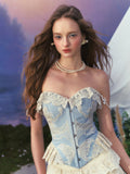 Pearl Sky Embroidered Lace Corset