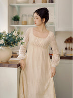 Square Neck Embroidered Fairy Dress