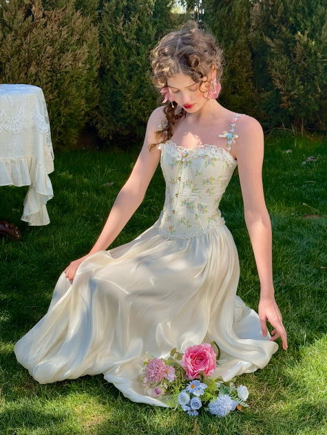 Floral Embroidered Garden Corset