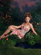 Rosette Corset Satin Rose Gown