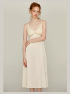Snowy Lace Dream Slip Nightgown & Faux Fur Collar Robe