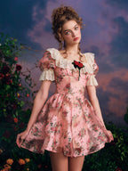 Vintage Rose Lace Frill Dress