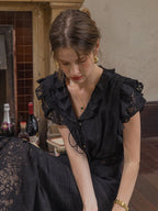 Lila's Midnight Bloom Blouse