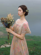 Jasmine's Vintage Floral Chiffon Dress