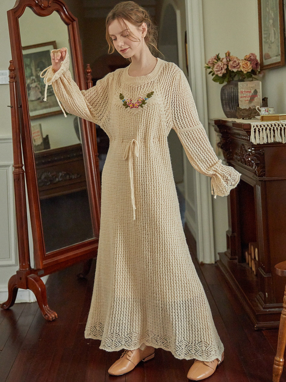 Floral Embroidered Cottagecore Dress
