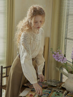 Romantic Lace Yoke Cotton Blouse
