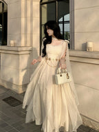 Ethereal Goddess Shimmering Silver Mesh Gown