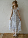 Blue Forest Floral Corset Dress