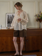 Ethereal Embroidered Lace Blouse