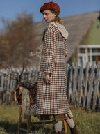 Vintage Houndstooth Lace Trim Coat