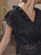 Lila's Midnight Bloom Blouse