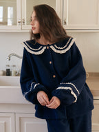 Midnight Ruffle Fleece Pajama Set