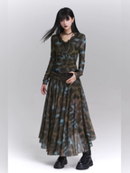 Forest Mist Lace Maxi Dress