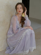 Lavender Whispers Lace Tiered Dress