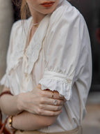 Emma's Romantic White Collar Blouse