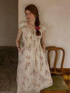 Enchanted Floral Garden Cottage Dress
