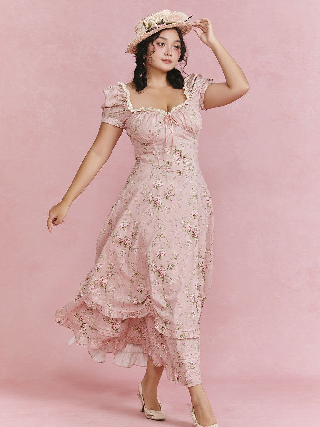 Blush Garden Vintage Floral Dress