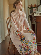 Floral Embroidered Vintage Cottage Dress