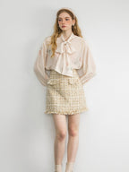 Romantic Tulip Bow-Tie Blouse