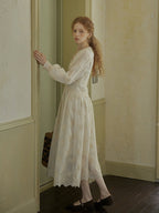 Vintage Lace Embroidered Long Dress