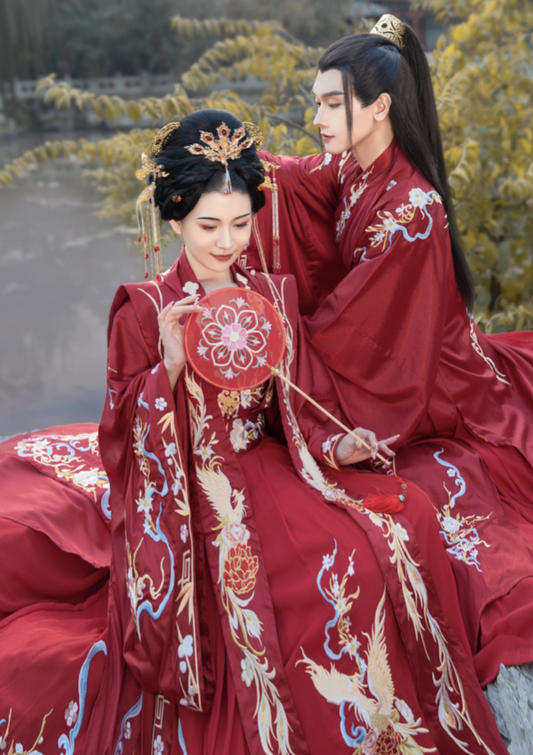 The Song Dynasty Wedding, Bridal Gown, Starry Phoenix
