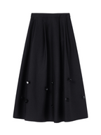 Black Vintage Floral Accent Skirt