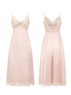Lace-Trimmed Robe and Lace Slip Dress